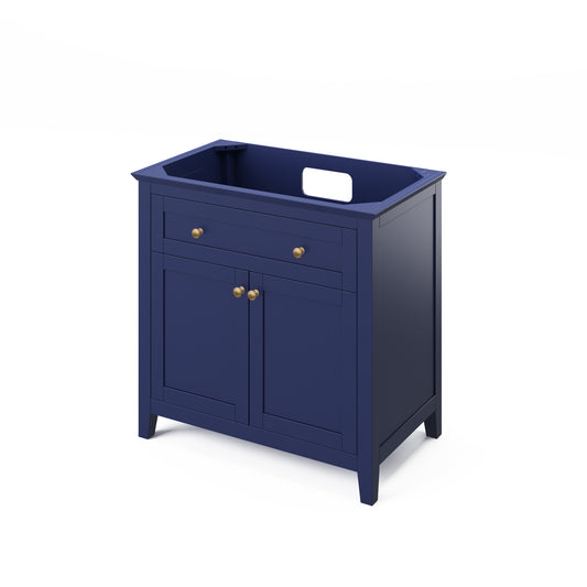 Hardware Resources Jeffrey Alexander 36" Chatham Vanity, undermount rectangle bowl - Luxe Bathroom Vanities