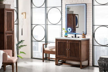 James Martin Athens 36" Single Vanity Cabinet with 3 CM Countertop - Luxe Bathroom Vanities