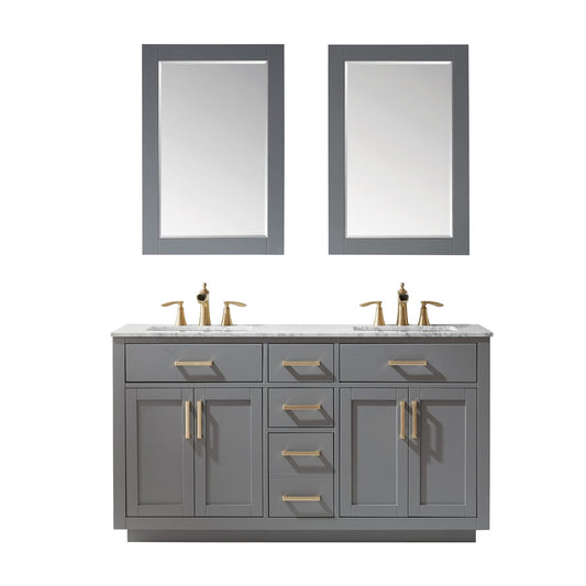 Altair Ivy 60" Double Bathroom Vanity Set Countertop with Mirror - Luxe Bathroom Vanities