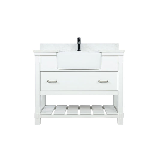 Altair Georgia 42" Single Bathroom Vanity Set Farmhouse Basin without Mirror - Luxe Bathroom Vanities