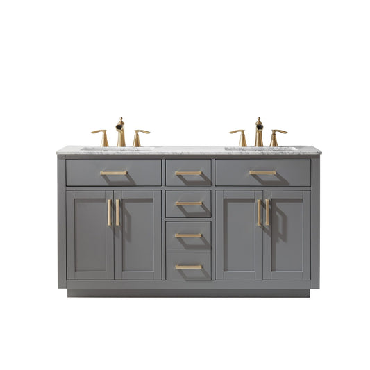 Altair Ivy 60" Double Bathroom Vanity Set Countertop without Mirror - Luxe Bathroom Vanities