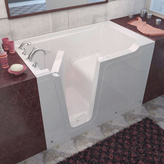 MediTub Walk-In 36 x 60 Left Drain White Air Jetted Walk-In Bathtub - Luxe Bathroom Vanities Luxury Bathroom Fixtures Bathroom Furniture