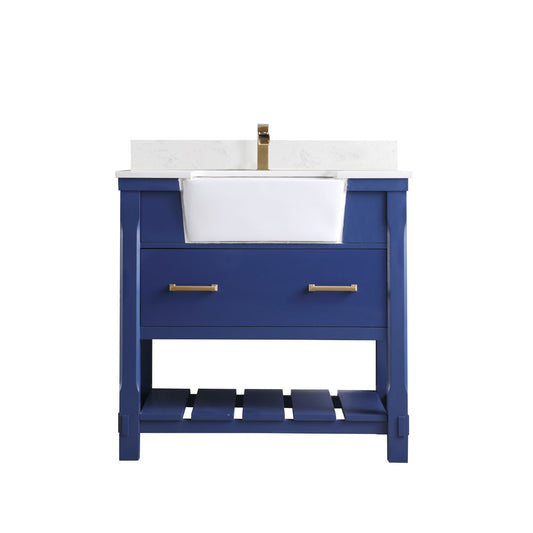 Altair Georgia 36" Single Bathroom Vanity Set Farmhouse Basin without Mirror - Luxe Bathroom Vanities