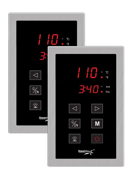 Dual Touch Panel Control System in Brushed Nickel - Luxe Bathroom Vanities Luxury Bathroom Fixtures Bathroom Furniture