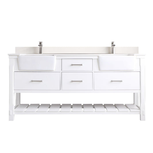 Altair Georgia 72" Double Bathroom Vanity Set Farmhouse Basin without Mirror - Luxe Bathroom Vanities