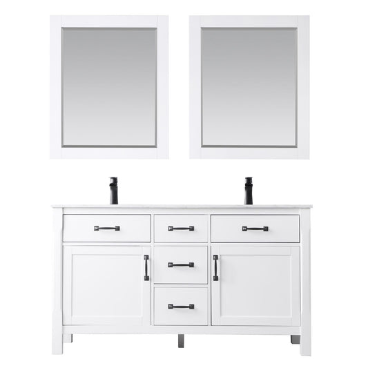 Altair Maribella 60" Double Bathroom Vanity Set Countertop with Mirror - Luxe Bathroom Vanities
