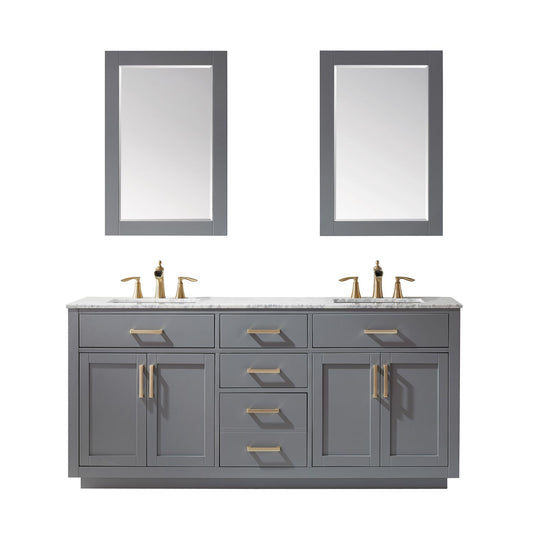 Altair Ivy 72" Double Bathroom Vanity Set Countertop with Mirror - Luxe Bathroom Vanities