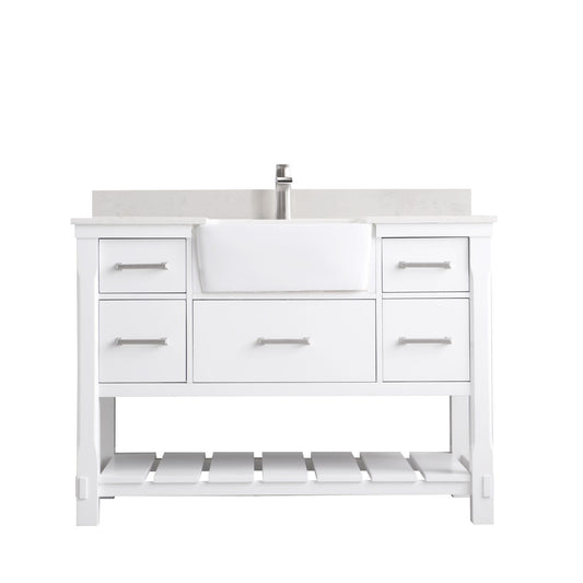 Altair Georgia 48" Single Bathroom Vanity Set Farmhouse Basin without Mirror - Luxe Bathroom Vanities