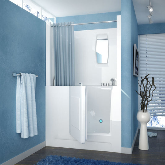 MediTub Walk-In 27 x 47 Right Drain White Air Jetted Walk-In Bathtub - Luxe Bathroom Vanities Luxury Bathroom Fixtures Bathroom Furniture