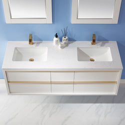 Altair Morgan 60" Double Bathroom Vanity Set Countertop with Mirror - Luxe Bathroom Vanities