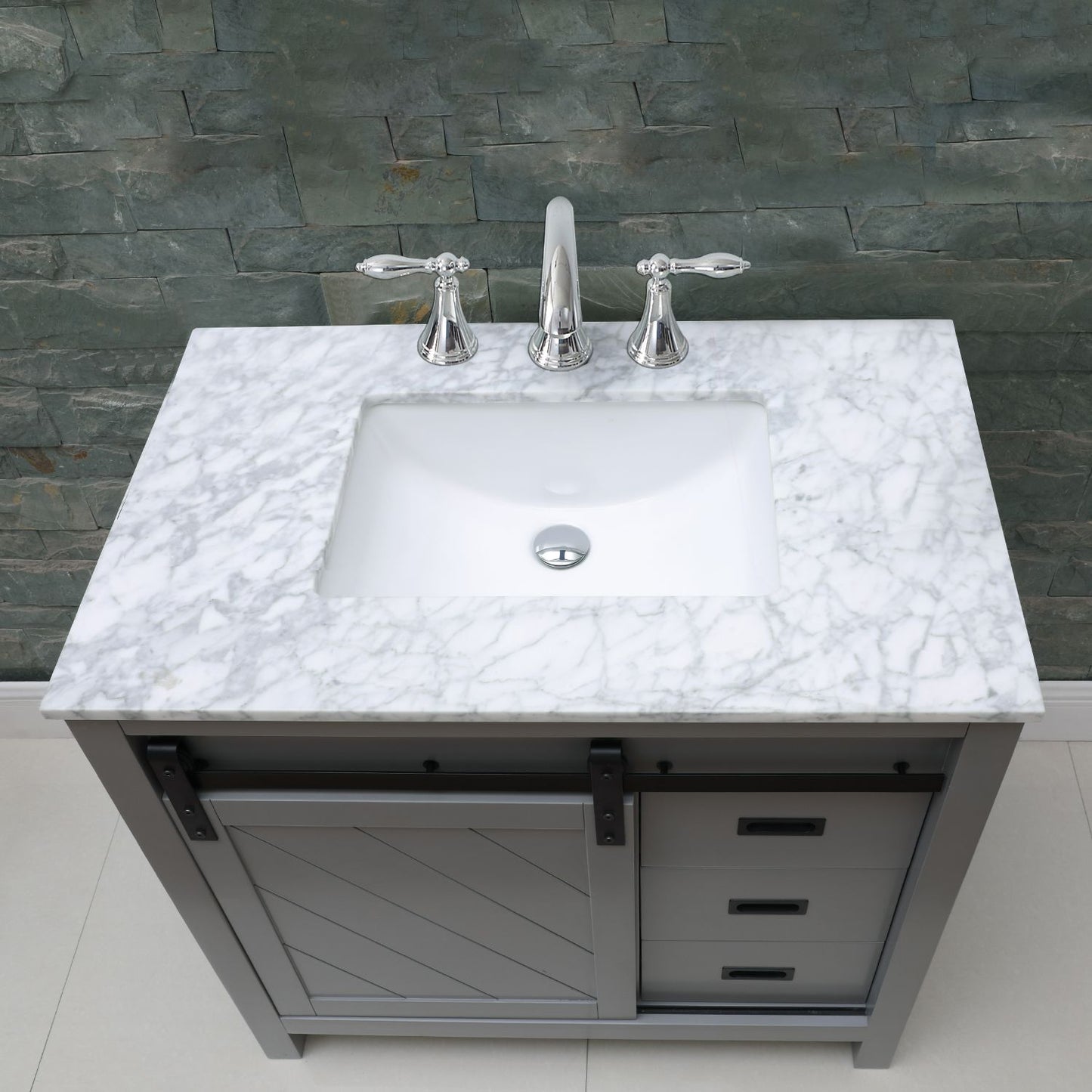 Altair Kinsley 36" Single Bathroom Vanity Set Countertop without Mirror - Luxe Bathroom Vanities