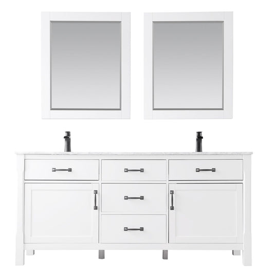 Altair Maribella 72" Double Bathroom Vanity Set Countertop with Mirror - Luxe Bathroom Vanities