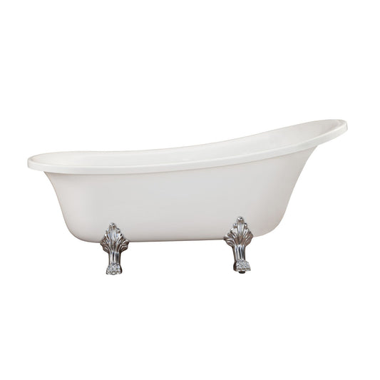 Altair Geneva 69" x 30" Clawfoot Soaking Acrylic Bathtub - Luxe Bathroom Vanities