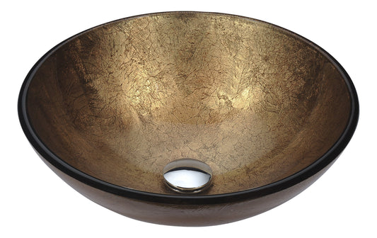 Posh Series Deco-Glass Vessel Sink in Celestial Earth - Luxe Bathroom Vanities