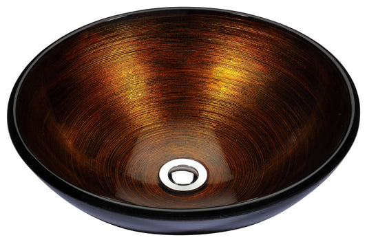 Stellar Series Deco-Glass Vessel Sink in Amber Storm - Luxe Bathroom Vanities