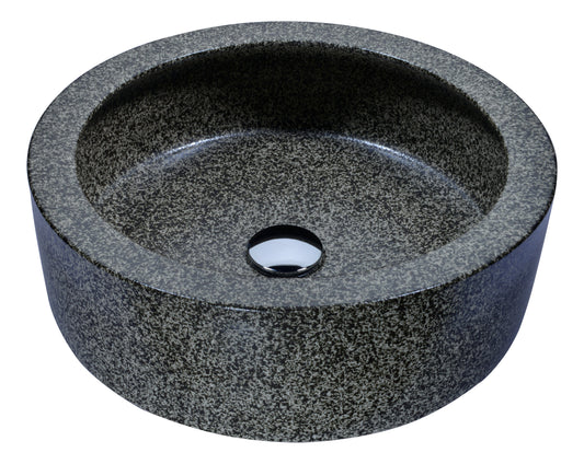 Black Desert Crown Vessel Sink in Speckled Stone - Luxe Bathroom Vanities