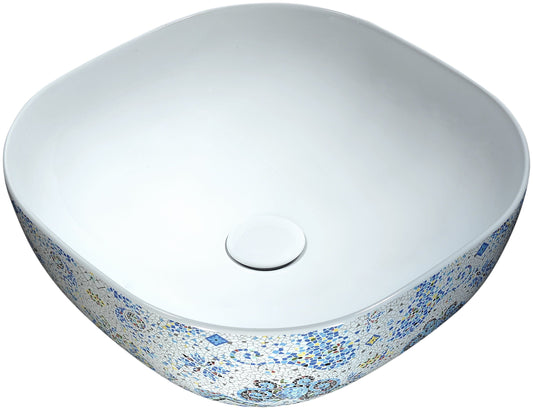 Byzantian Series Ceramic Vessel Sink in Byzantine Mosaic Finish - Luxe Bathroom Vanities