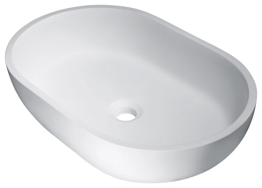Idle Man Made Stone Vessel Sink in White - Luxe Bathroom Vanities