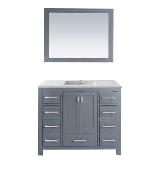 Wilson 42 - Cabinet with VIVA Stone Solid Surface Countertop - Luxe Bathroom Vanities Luxury Bathroom Fixtures Bathroom Furniture