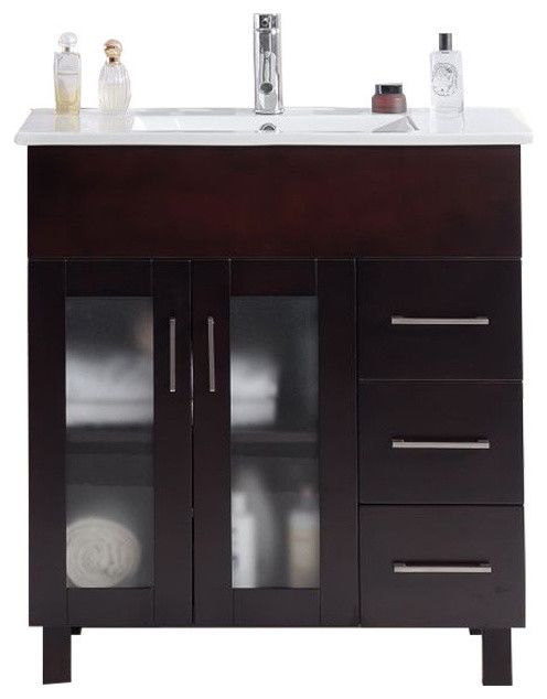 Nova 32 - Cabinet with Counter - Luxe Bathroom Vanities Luxury Bathroom Fixtures Bathroom Furniture