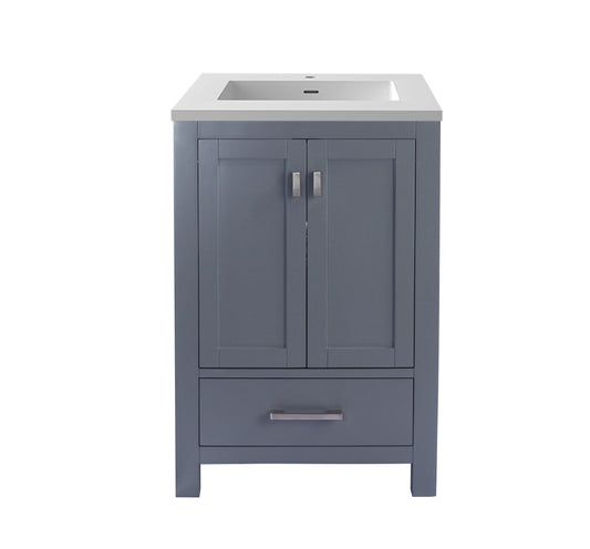 Wilson 24 - Cabinet with VIVA Stone Solid Surface Countertop - Luxe Bathroom Vanities Luxury Bathroom Fixtures Bathroom Furniture