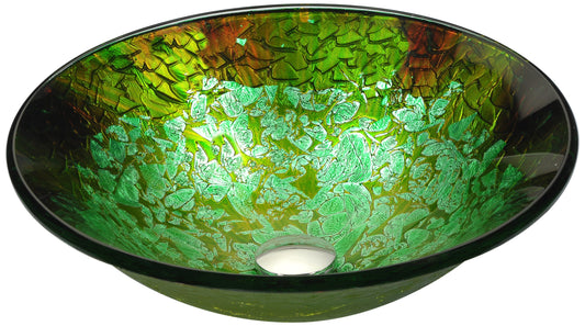 Chrona Series Vessel Sink in Emerald Burst - Luxe Bathroom Vanities