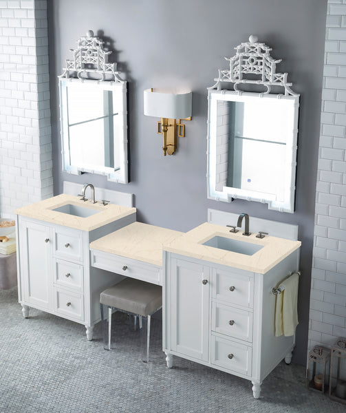 James Martin Copper Cove Encore 86" Double Vanity with Makeup Table - Luxe Bathroom Vanities