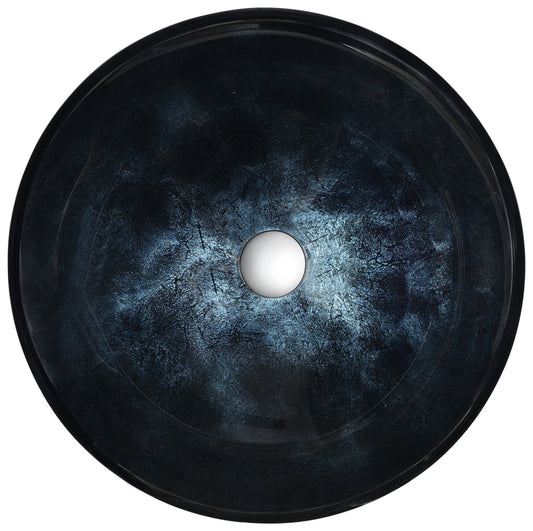 Chrona Series Vessel Sink in Starlit Midnight - Luxe Bathroom Vanities
