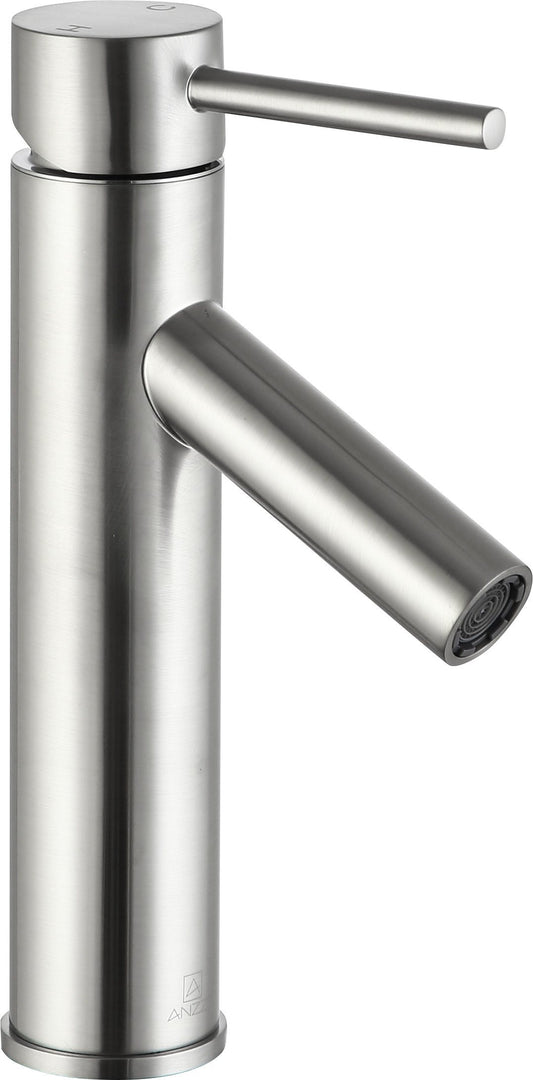 Valle Single Hole Single Handle Bathroom Faucet in Brushed Nickel - Luxe Bathroom Vanities