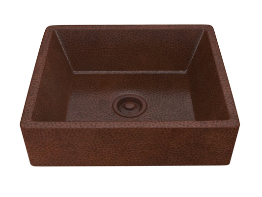 Tidal 19 in. Handmade Vessel Sink in Hammered Antique Copper - Luxe Bathroom Vanities