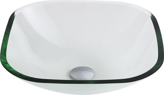 Cadenza Series Deco-Glass Vessel Sink in Lustrous Clear - Luxe Bathroom Vanities