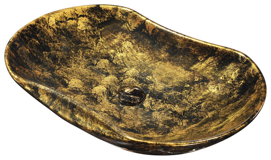 Apollo Gold Ceramic Vessel Sink in Apollo Gold Finish - Luxe Bathroom Vanities