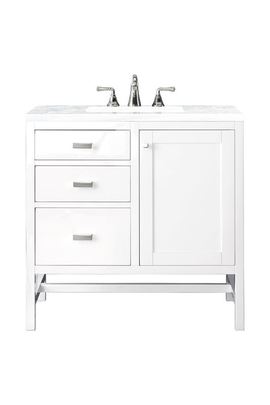 James Martin Addison 36" Single Vanity Cabinet with 3 CM Countertop - Luxe Bathroom Vanities