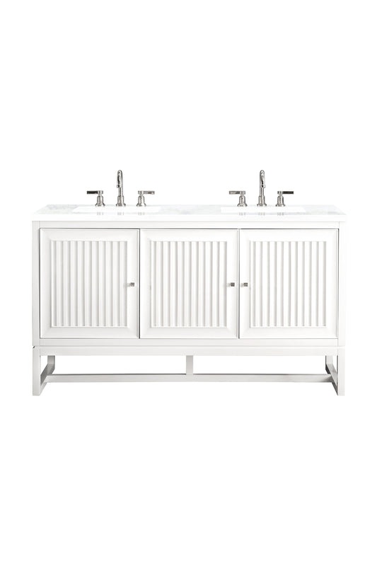 James Martin Athens 60" Double Vanity Cabinet with 3 CM Countertop - Luxe Bathroom Vanities