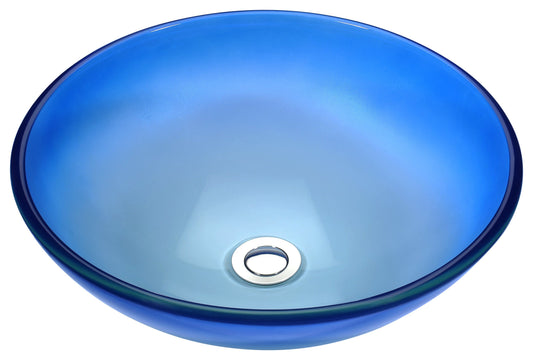 Stellar Series Deco-Glass Vessel Sink in Caribbean Shore - Luxe Bathroom Vanities