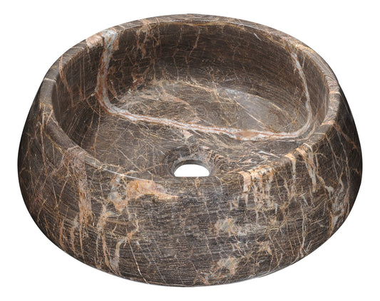 Vestal Crown Natural Stone Vessel in Khaki Coffee - Luxe Bathroom Vanities