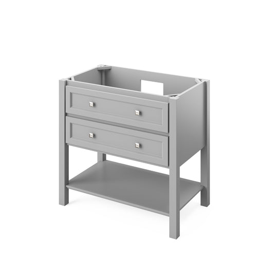 Hardware Resources Jeffrey Alexander 36" Adler Vanity, undermount rectangle bowl - Luxe Bathroom Vanities