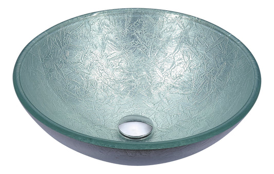 Posh Series Deco-Glass Vessel Sink in Glacial Silver - Luxe Bathroom Vanities