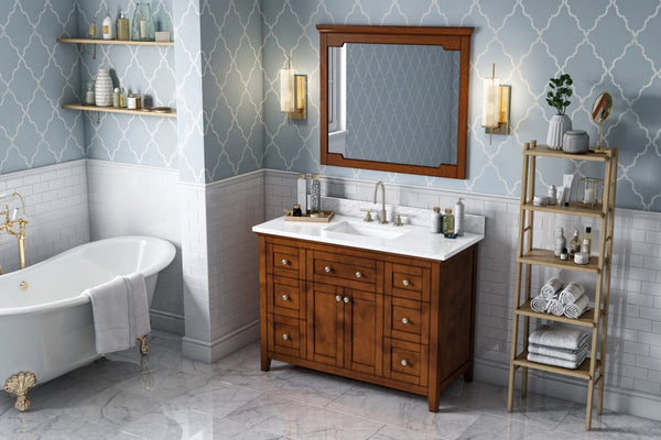 Hardware Resources Jeffrey Alexander 48" Chatham Vanity, undermount rectangle bowl - Luxe Bathroom Vanities