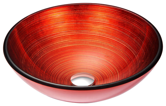 Echo Series Deco-Glass Vessel Sink in Lustrous Red - Luxe Bathroom Vanities