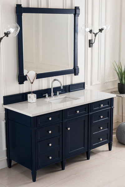 James Martin Brittany 60" Single Vanity with 3 CM Countertop & FreePower Wireless Charger