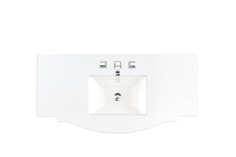 James Martin 301 Collection 46" Single Top, 3 CM Silestone White Zeus Quartz Top Only - Luxe Bathroom Vanities