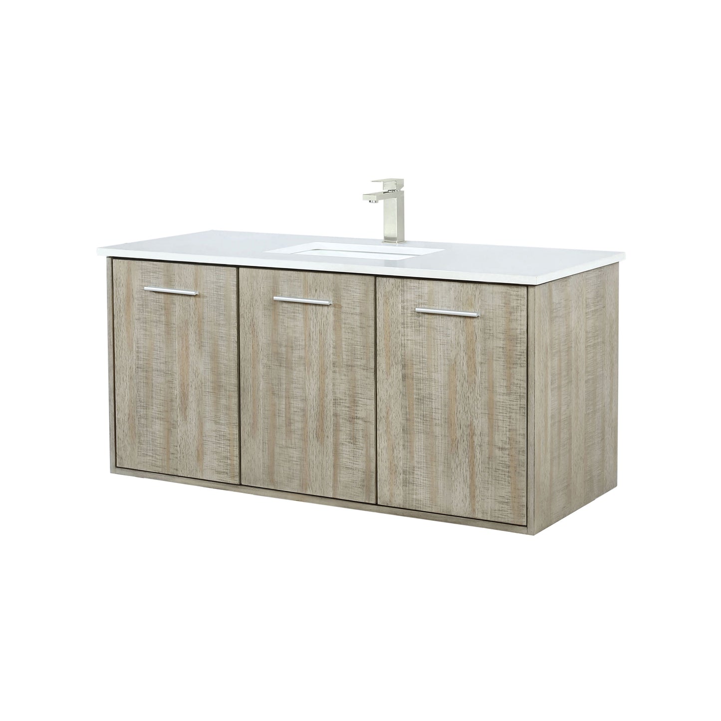 Lexora Collection Fairbanks 48 inch Rustic Acacia Bath Vanity, Cultured Marble Top and Faucet Set - Luxe Bathroom Vanities