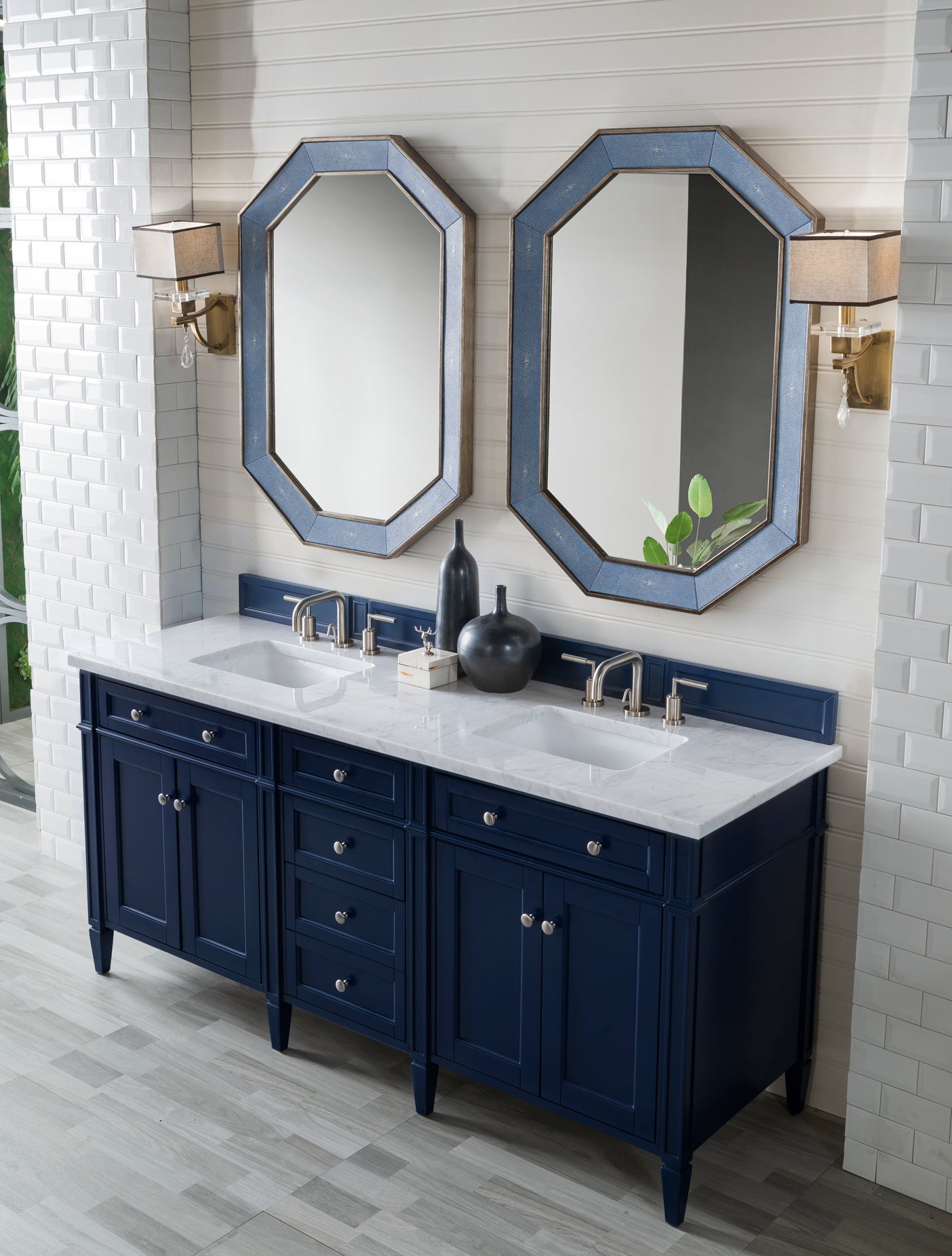 James Martin Brittany 72" Double Vanity with 3 CM Countertop
