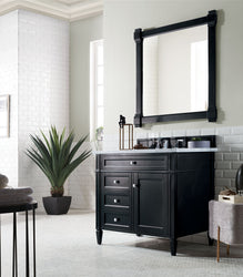 James Martin Brittany 36" Single Vanity, Black Onyx with 3CM Top - Luxe Bathroom Vanities