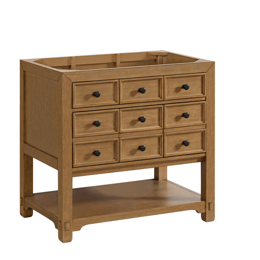 James Martin Malibu 36" Single Vanity Cabinet Amber Birch (Cabinet Only) - Luxe Bathroom Vanities