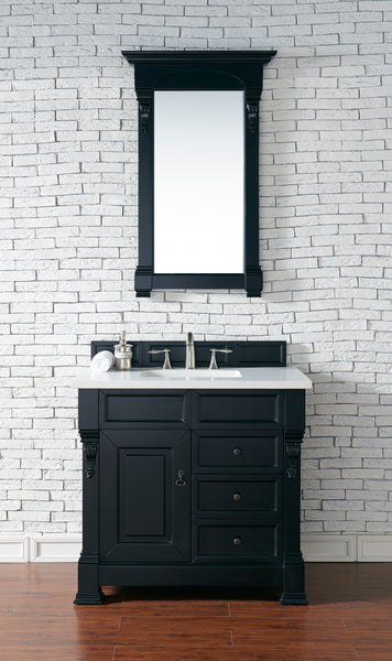 James Martin Brookfield 36" Single Vanity, Antique Black with 3CM Top - Luxe Bathroom Vanities
