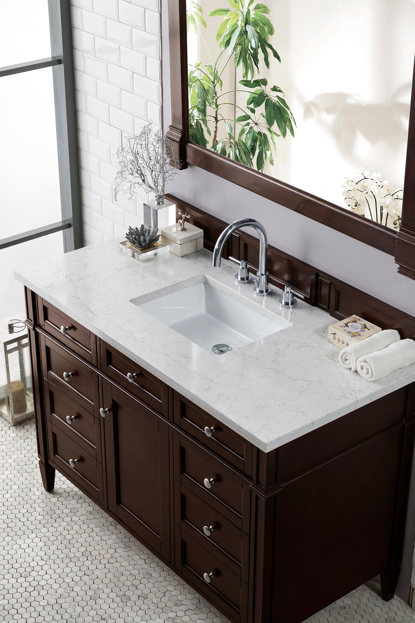 James Martin Brittany 48" Single Vanity with 3 CM Countertop & FreePower Wireless Charger