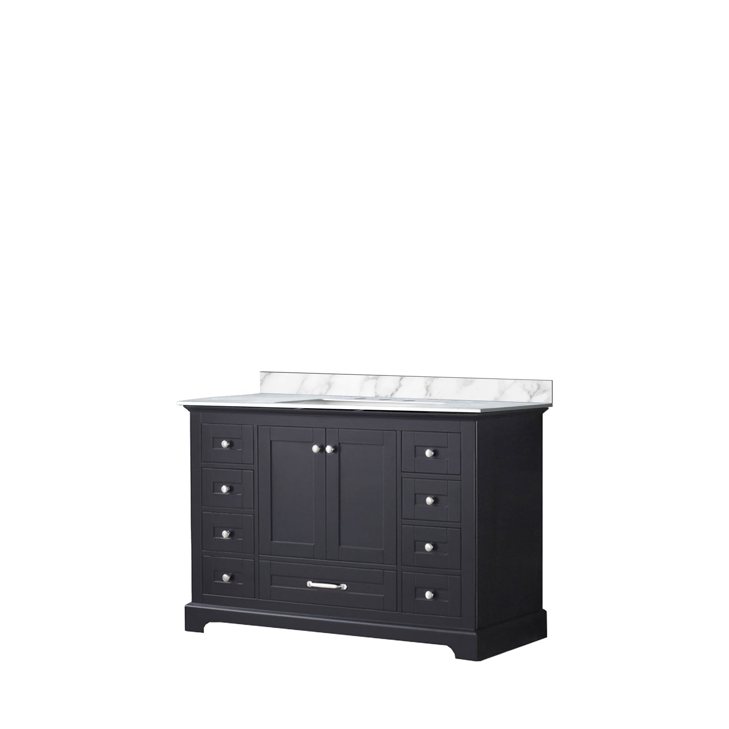 Lexora Collection Dukes 48 inch Single Bath Vanity and Carrara Marble Top - Luxe Bathroom Vanities