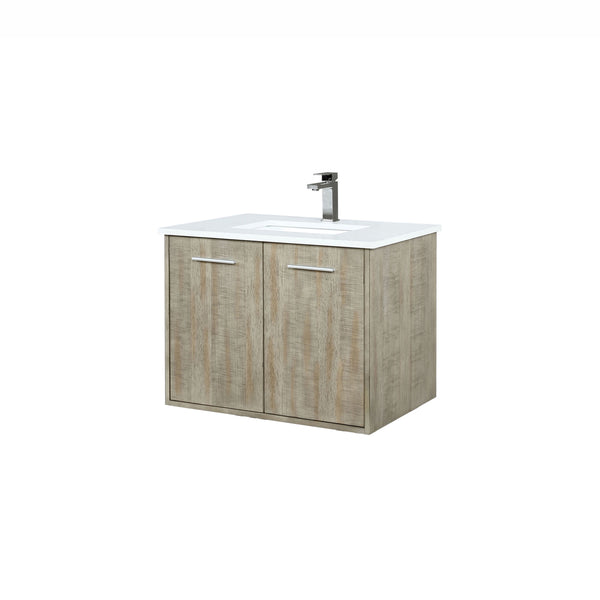 Lexora Collection Fairbanks 30 inch Rustic Acacia Bath Vanity, Cultured Marble Top and Faucet Set - Luxe Bathroom Vanities